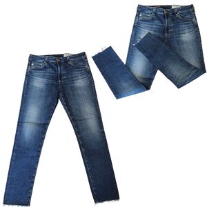 AG Adriano Goldschmied 30 Farrah High Rise Ankle Stretch Raw Hem Skinny Jean EUC